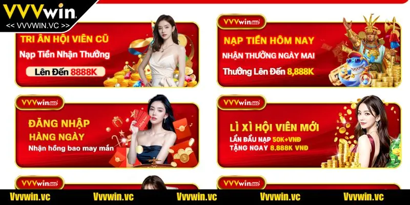 Hội viên nhận được nhiều ưu đãi hấp dẫn khi truy cập VVVWIN