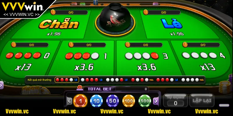 Một số cửa cược có trên bàn bàn đánh Xóc Đĩa online